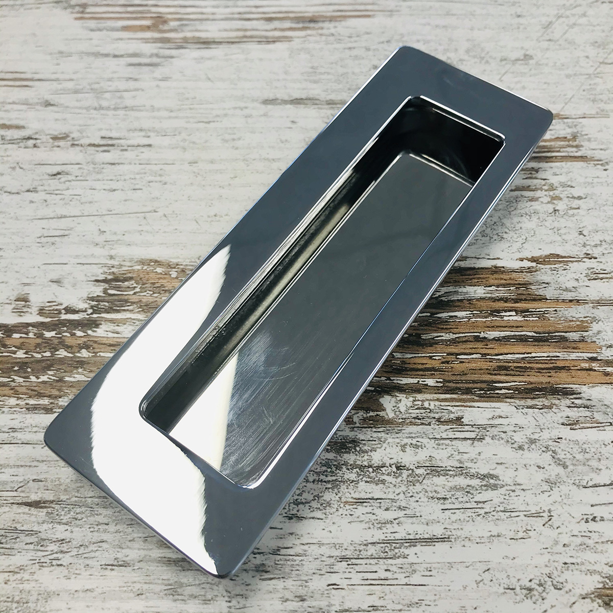 Castella Dune Rectangular Flush Pull - Polished Chrome