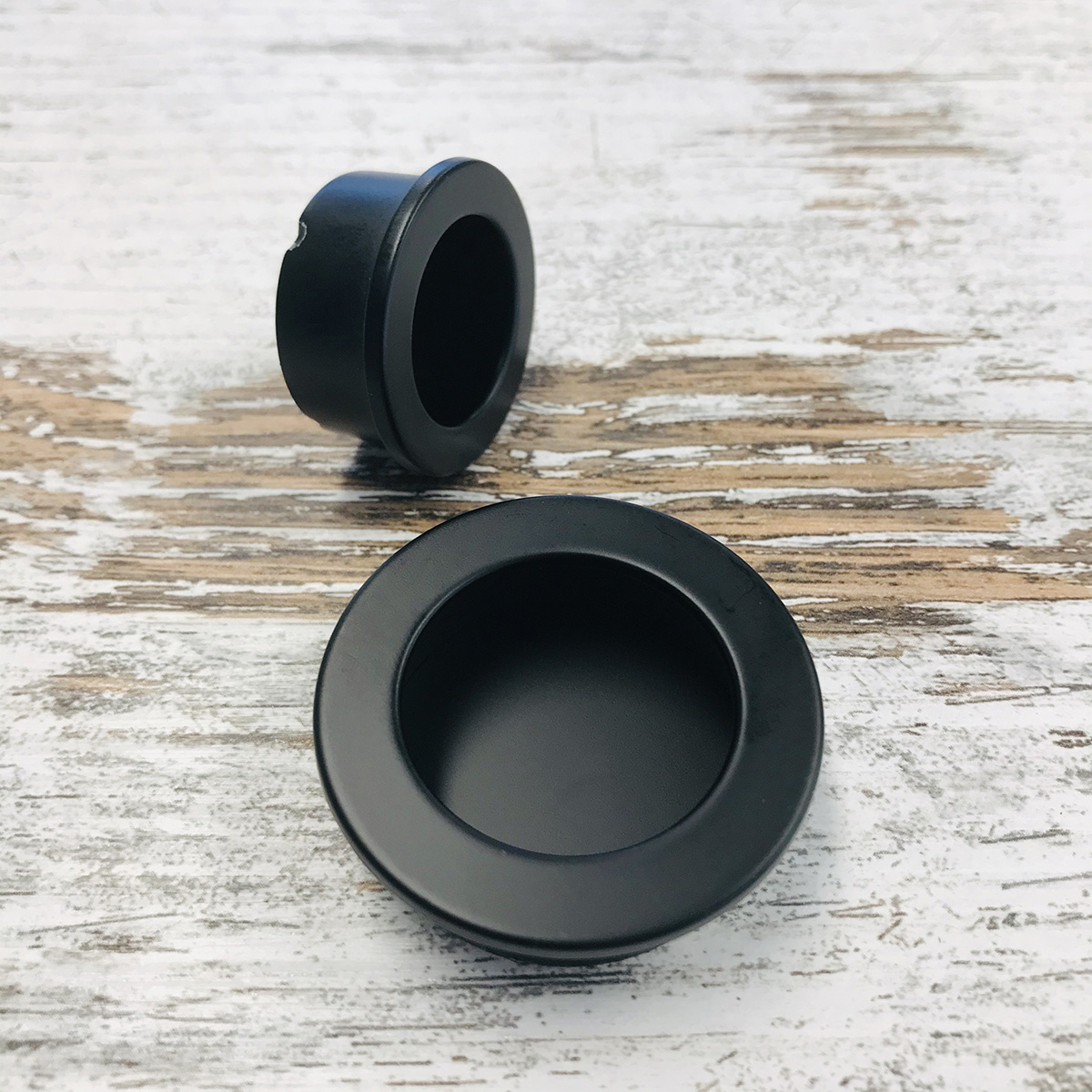 Castella Dune Round Flush Pull - Matt Black