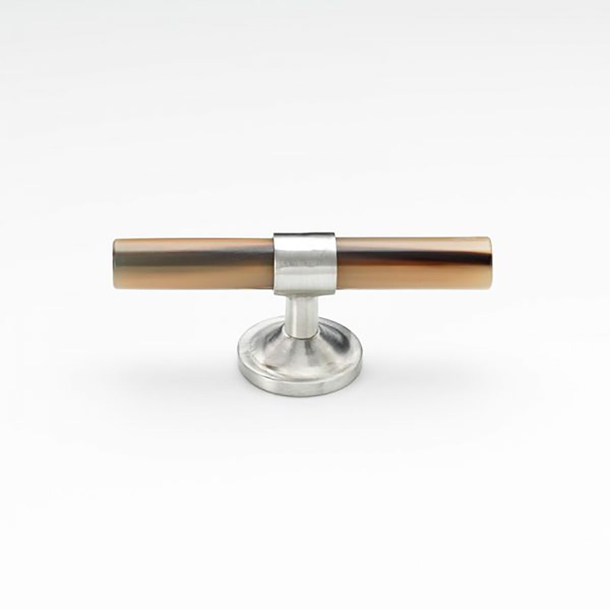 Mood 122 Polished Brown Cattle Horn & Pewter Cabinet Knob