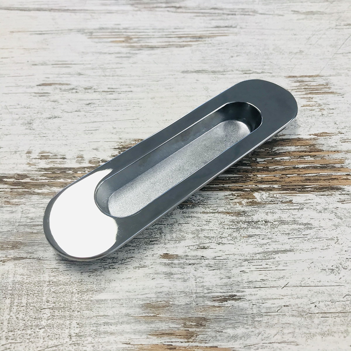 Castella Dune Oval Flush Pull - Polished Chrome