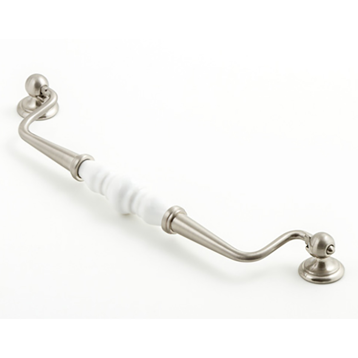Rochana Cabinet Handle - White And Nickel