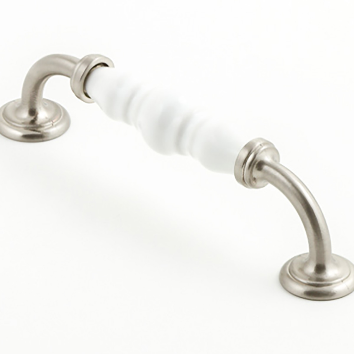 Coco Cabinet Handle – White and Nickel