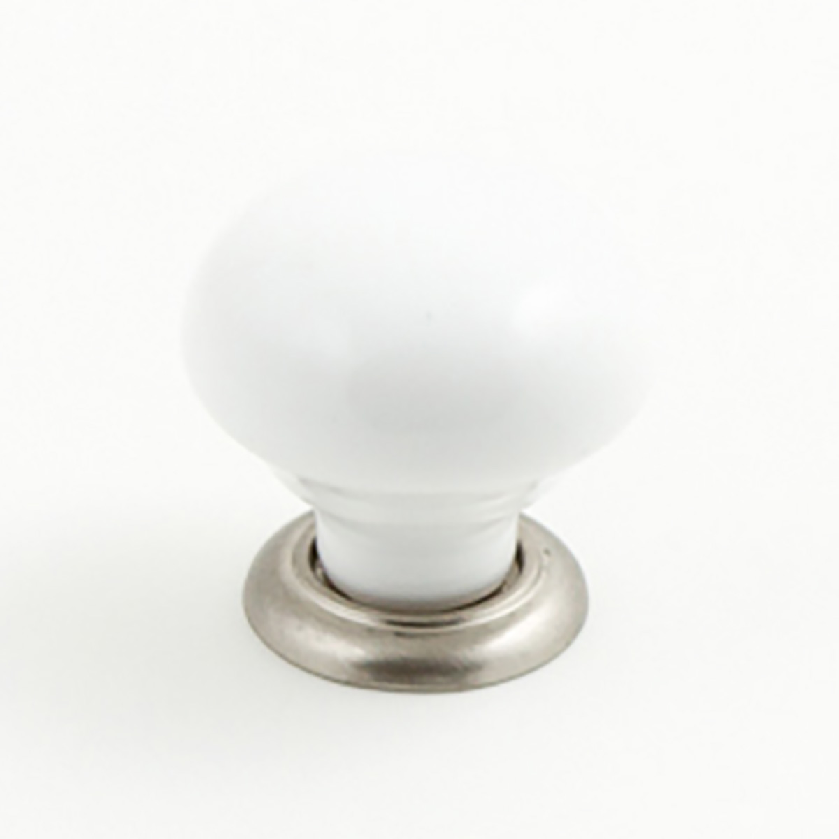 Jack Cabinet Knob White and Nickel - Hamptons Style