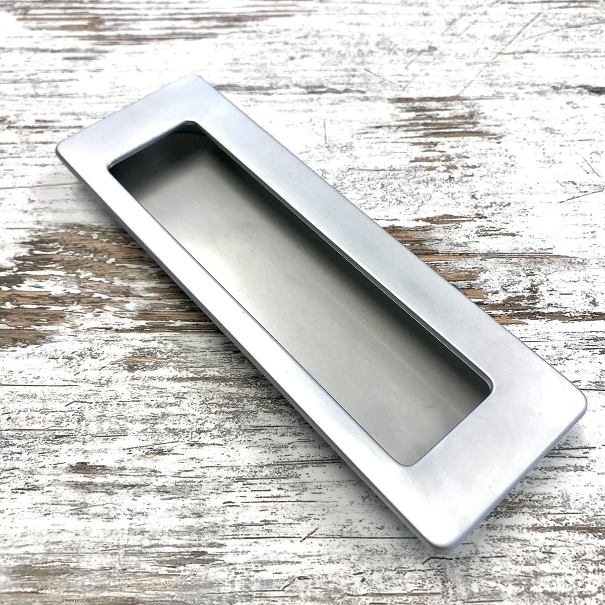 Castella Dune Rectangular Flush Pull - Satin Chrome