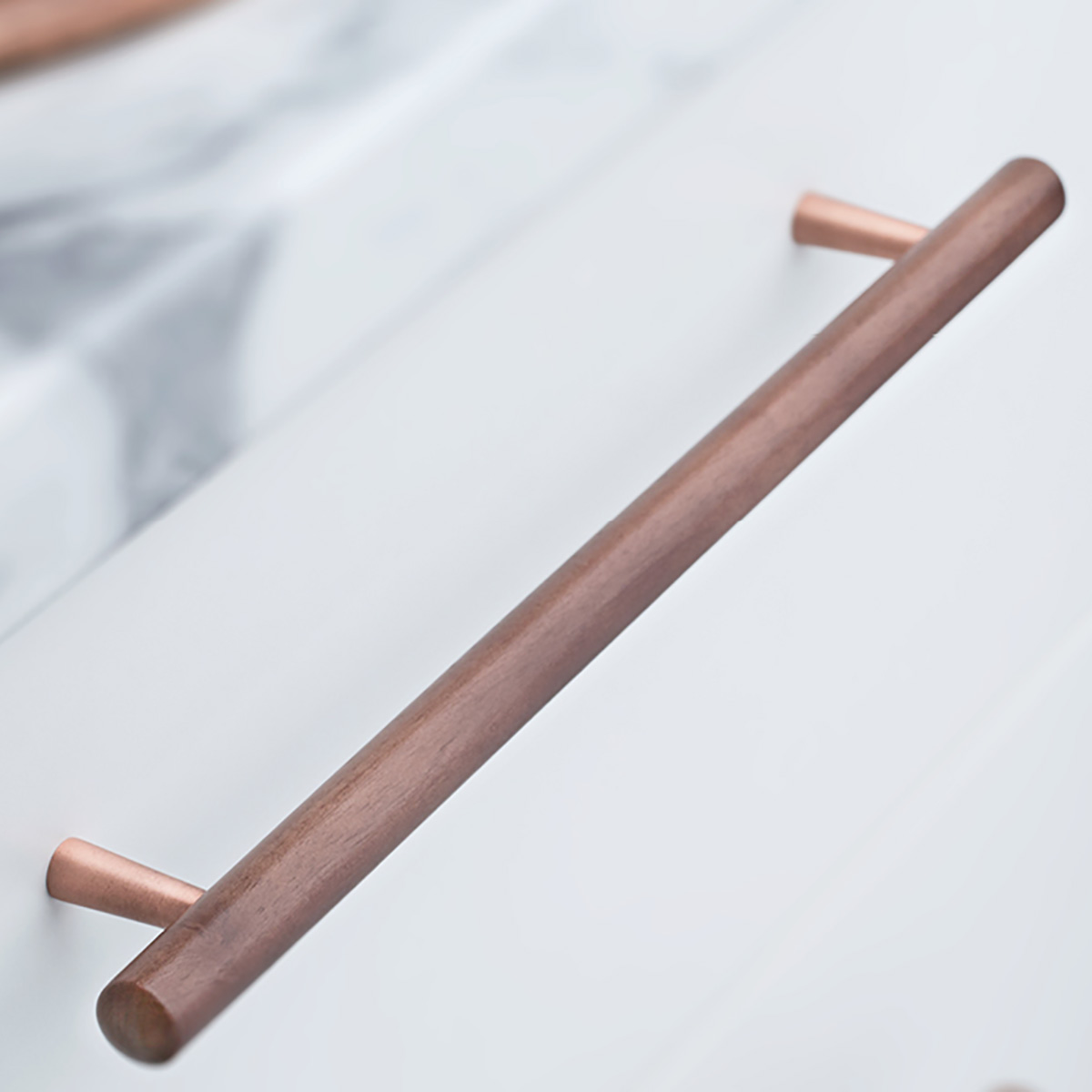 Drogon Cabinet Handle - Walnut & Copper