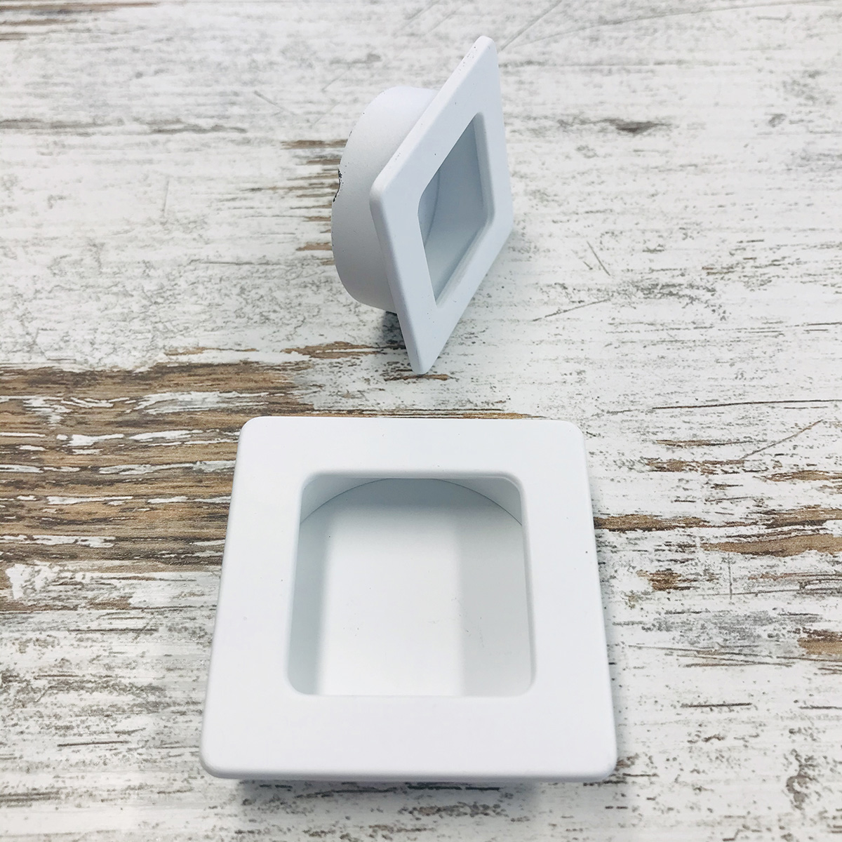 Castella Dune Square Flush Pull - Matt White