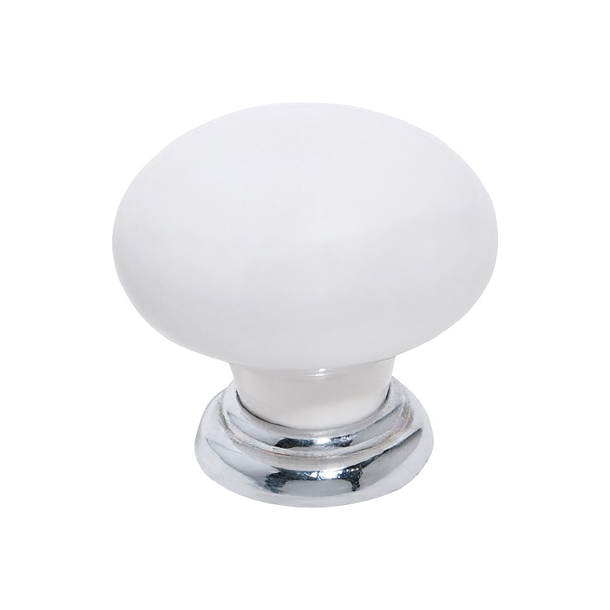 Snow Cabinet Knob - Chrome & White