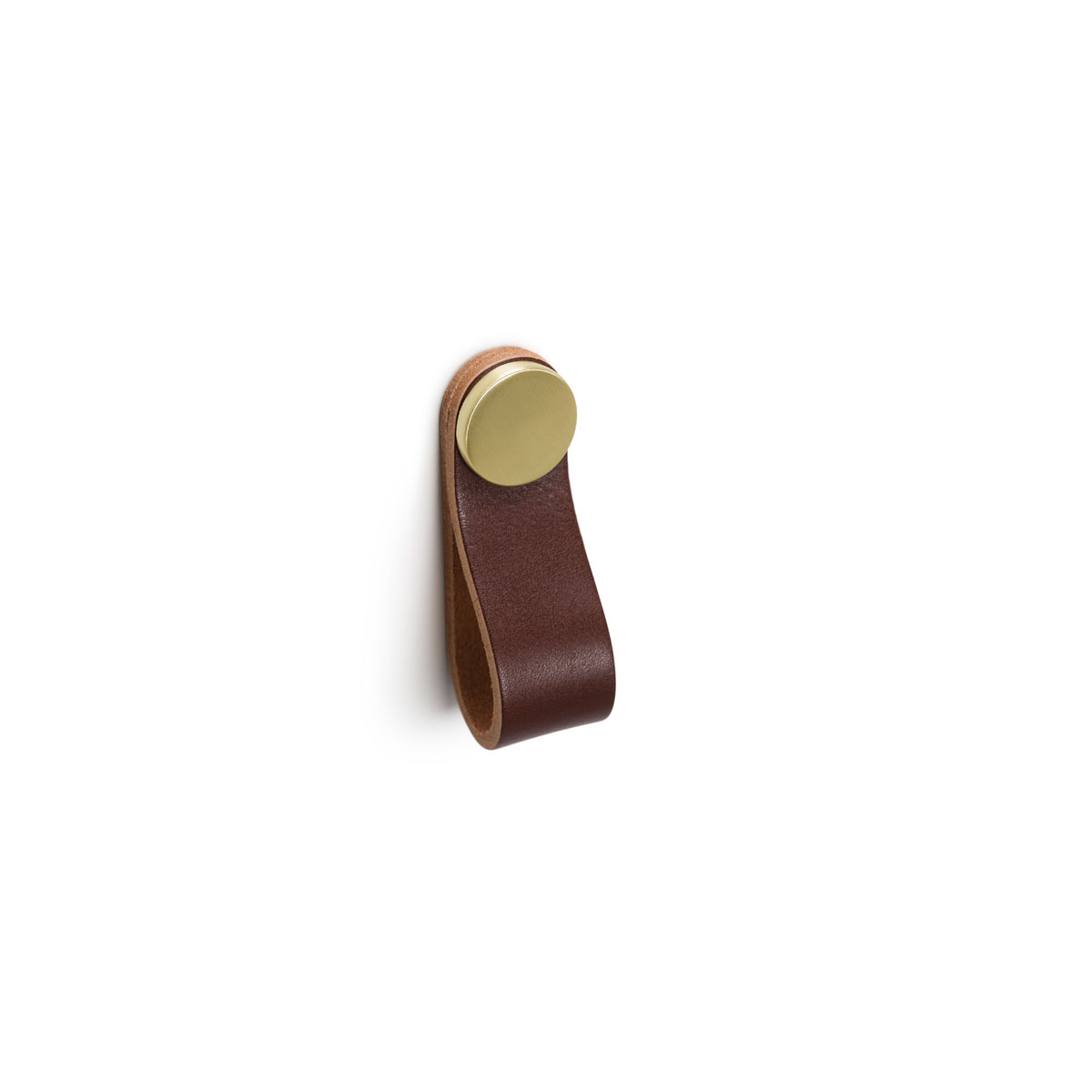 Momo Flex Leather Pull - Brown & Brass