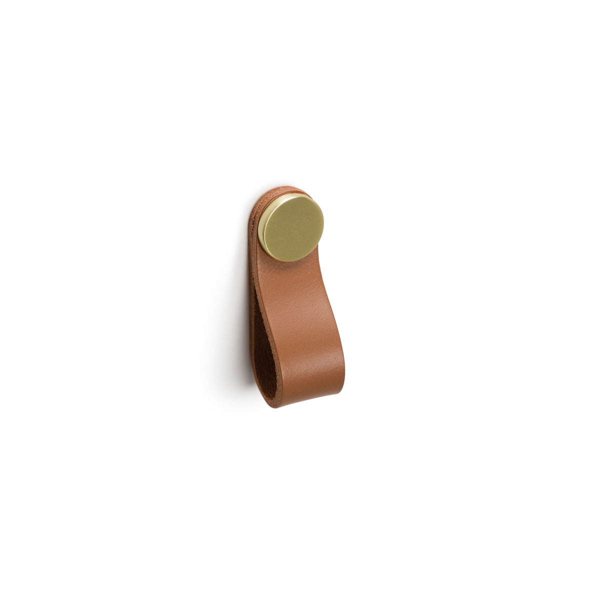 Momo Flex Leather Pull - Light Tan & Brass