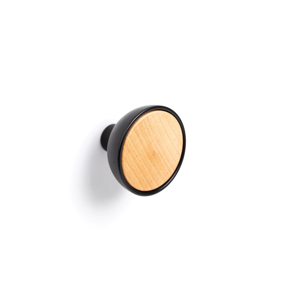 Momo Bol Cabinet Knob Black & Beech Wood - Timber Knob