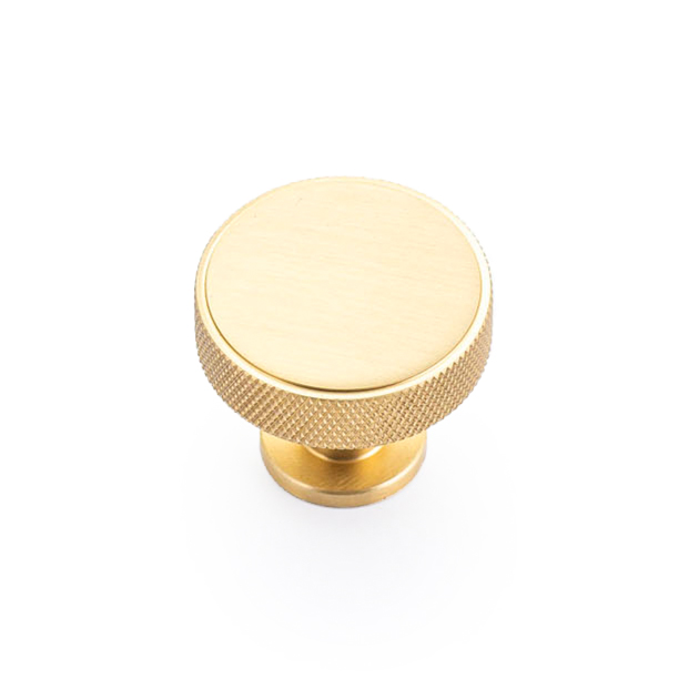 Castella Grove 35mm Knob - Knurled Satin Brass