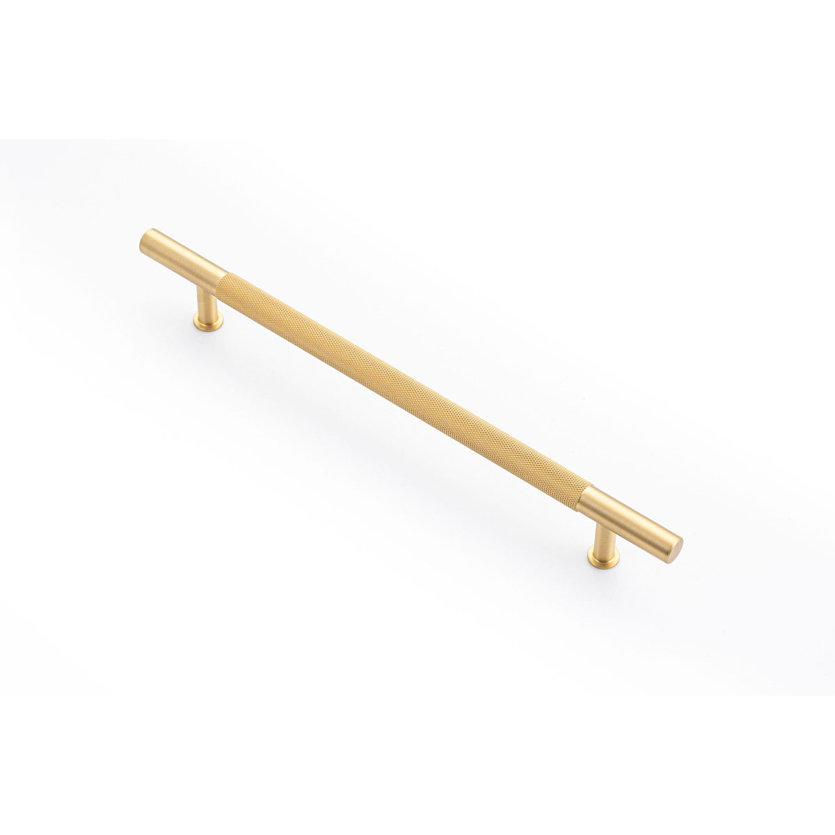 Knurled Satin Brass Castella Grove Cabinet Handle