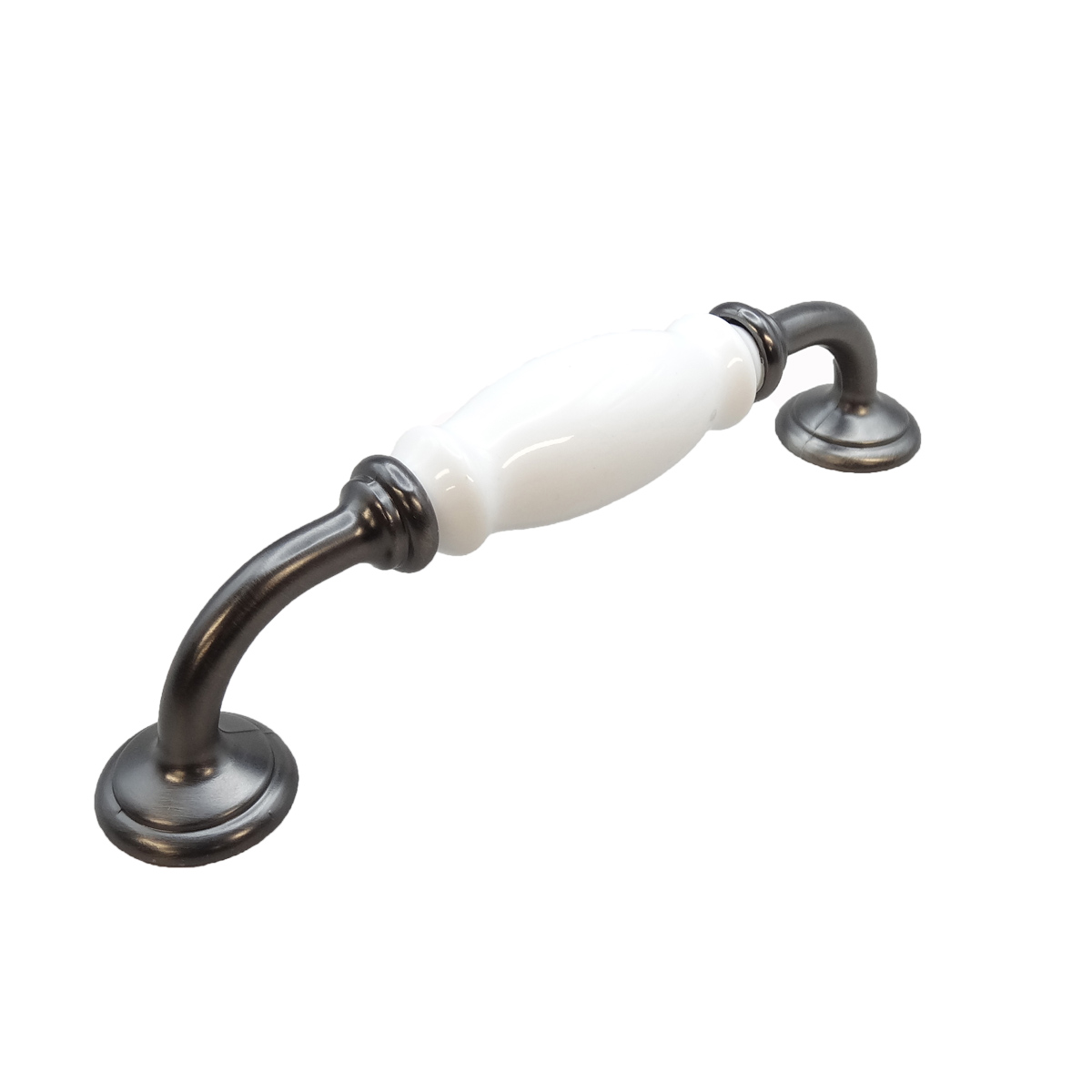 Atlas Cabinet Handle – White and Pewter
