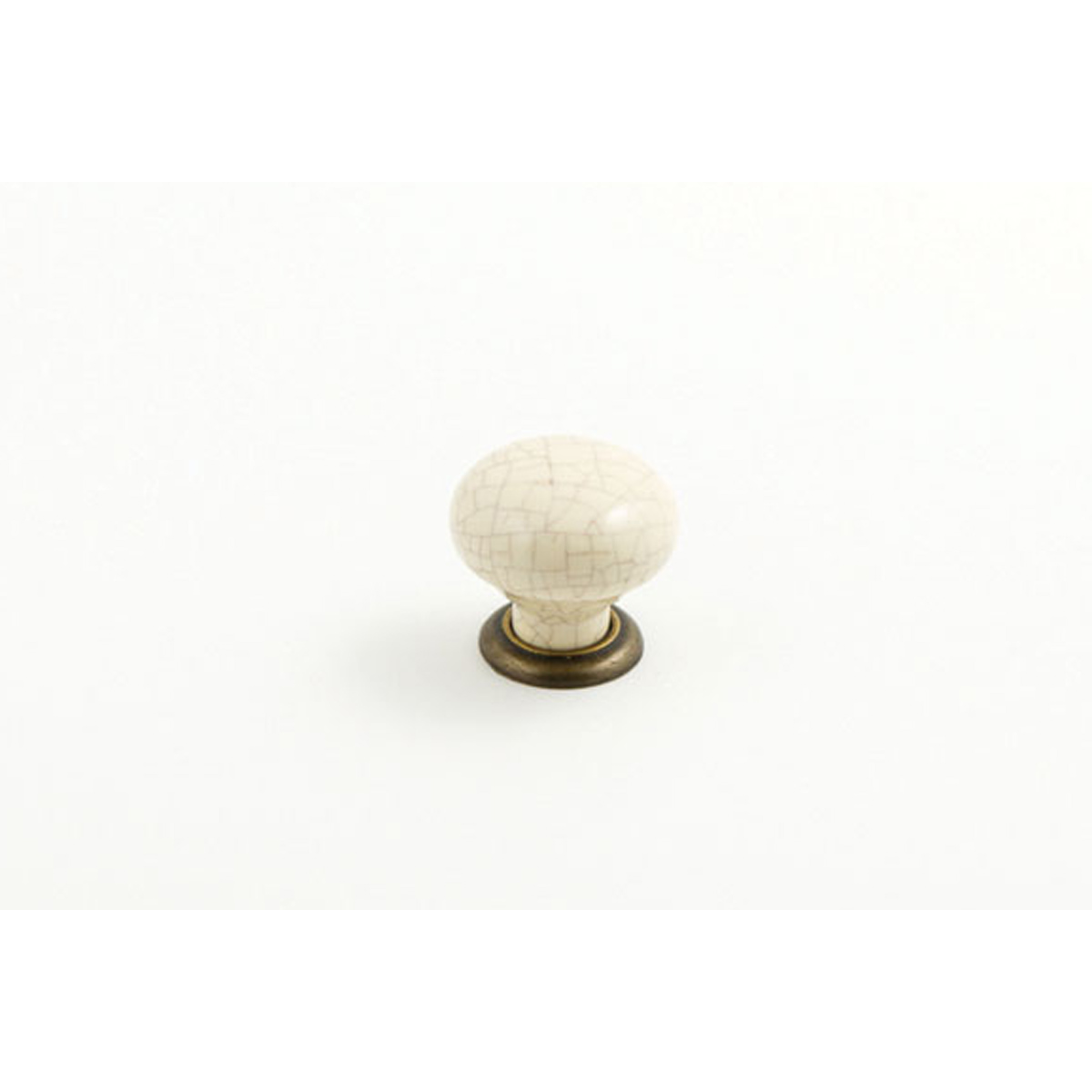 Jack Cabinet Knob - Cream Crackle and Antique Brass