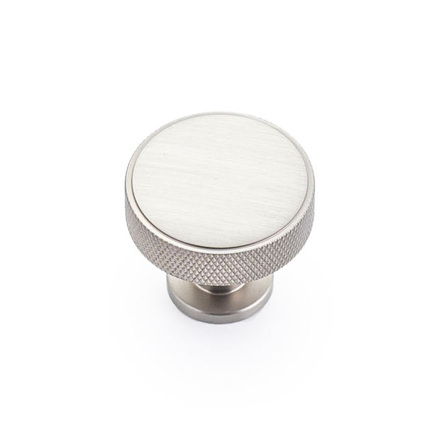 Castella Grove 35mm Knob - Knurled Brushed Nickel