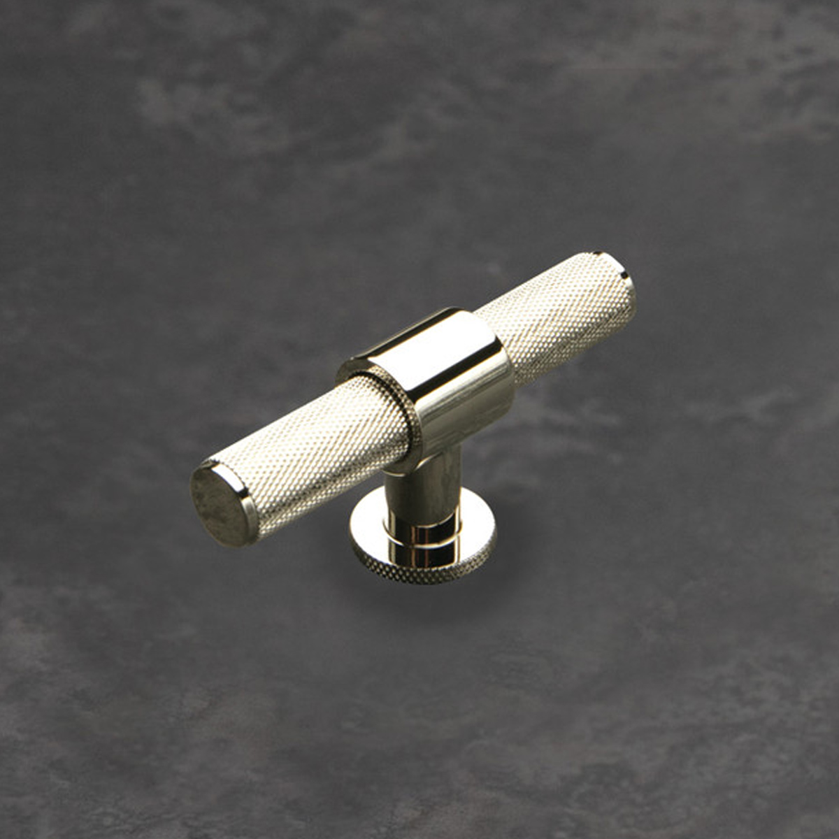 Momo Belgravia "T" Cabinet Knob – Knurled Polished Nickel