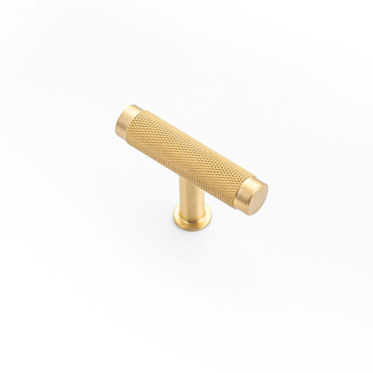 Castella Grove 'T' Knob Cabinet Knob - Knurled Satin Brass