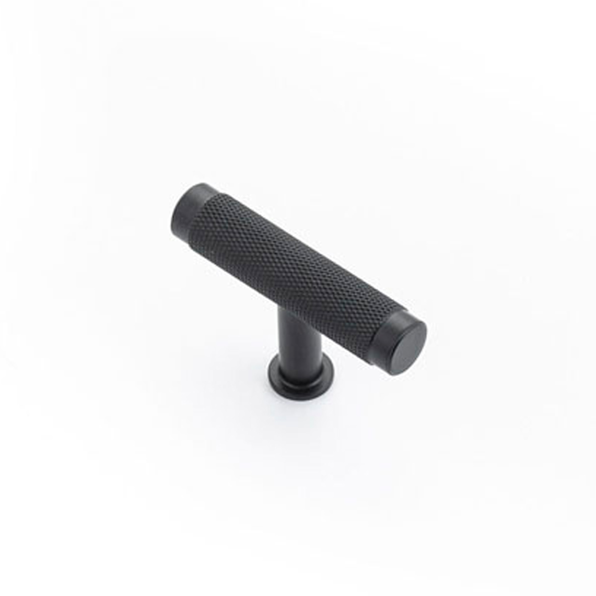Castella Grove 'T' Knob Cabinet Knob - Knurled Matt Black