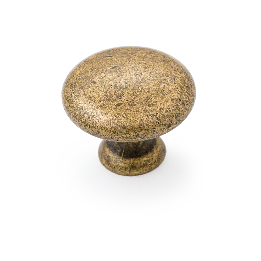 Castella Shaker Plain Cabinet Knob - Antique Brass