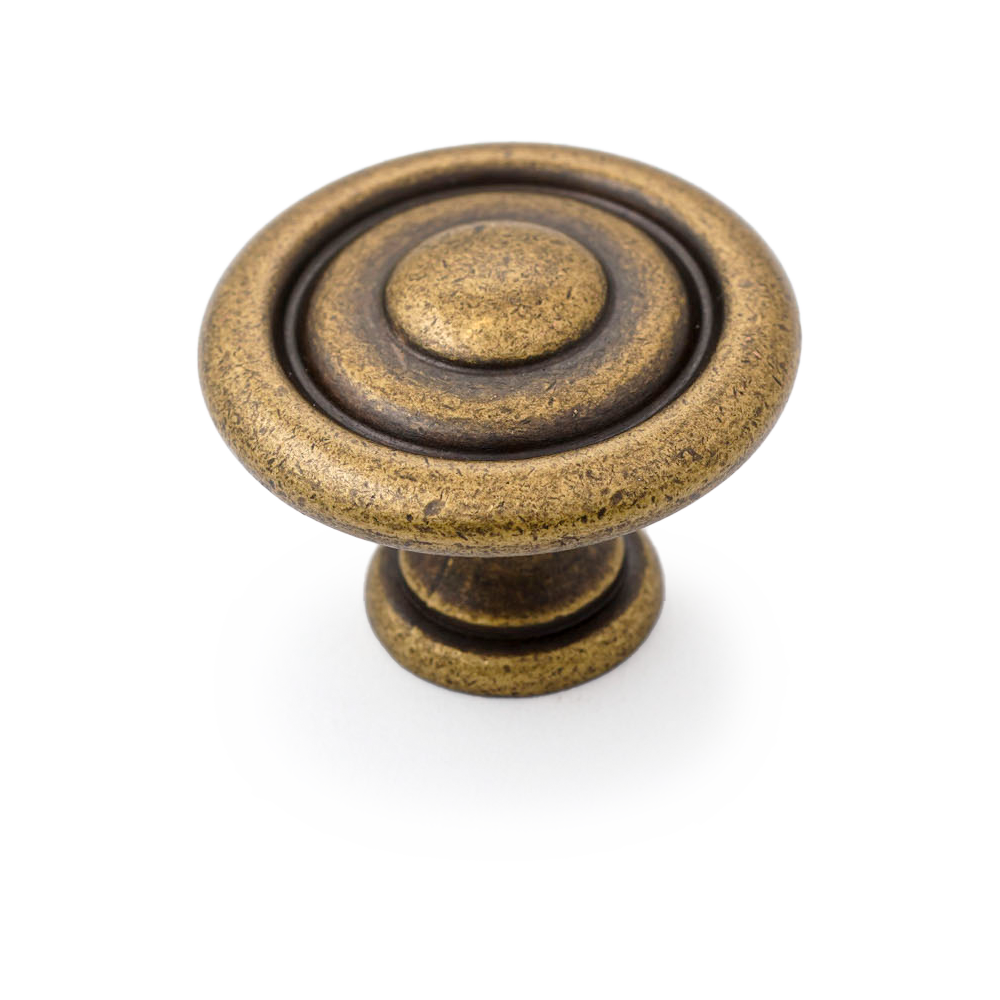 Castella Shaker Fluted Cabinet Knob - Antique Brass