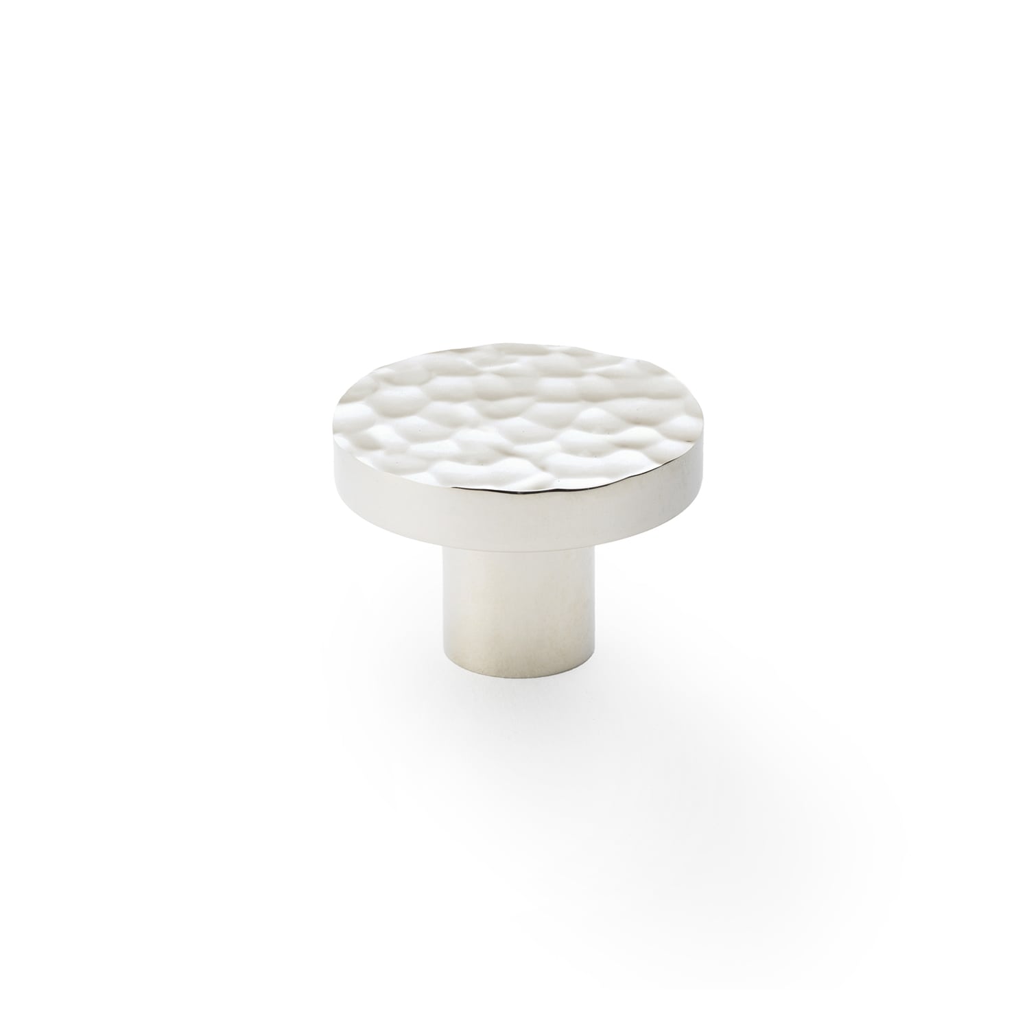 Castella Tarn Hammered Cabinet Knob - Polished Nickel