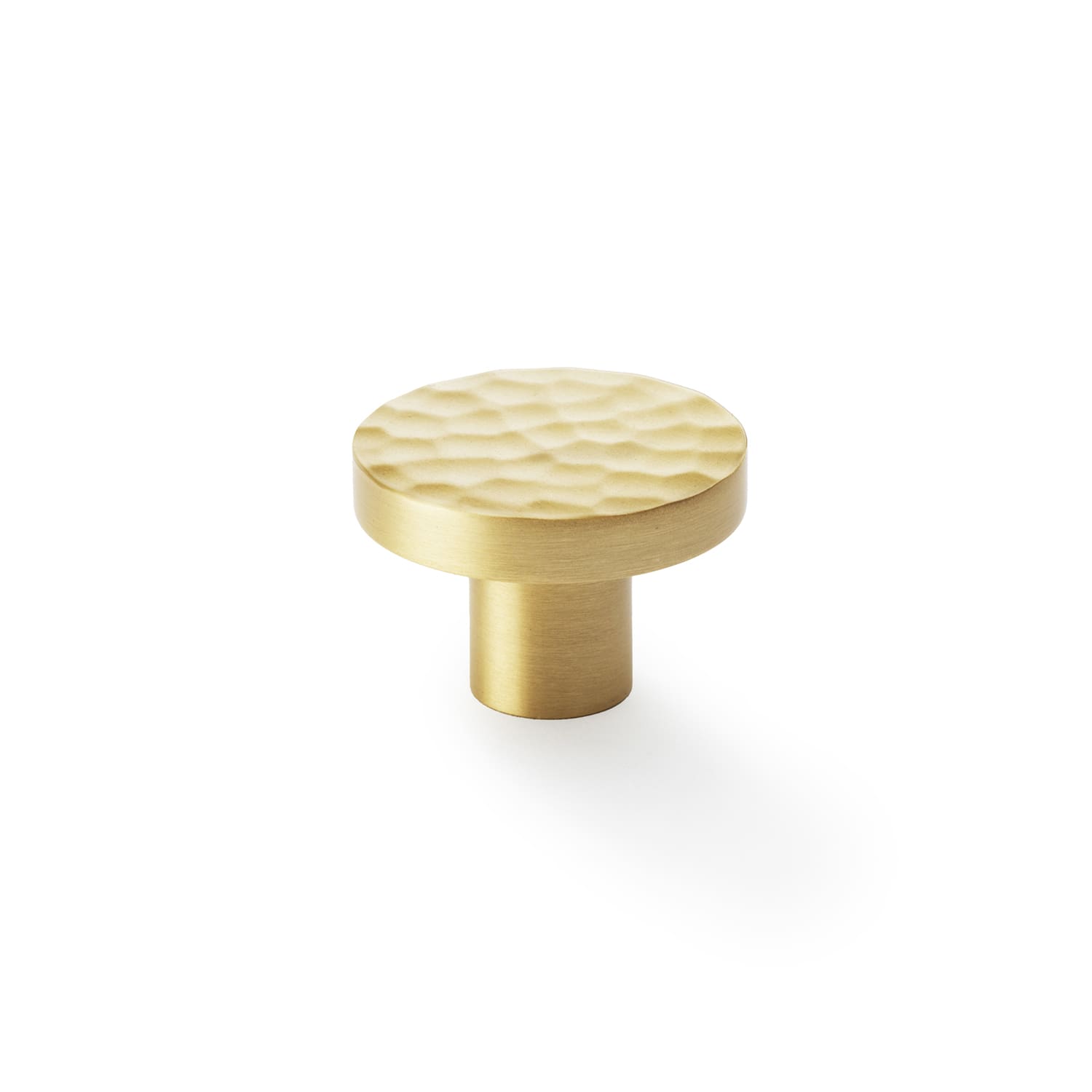 Castella Tarn Hammered Cabinet Knob - Satin Brass