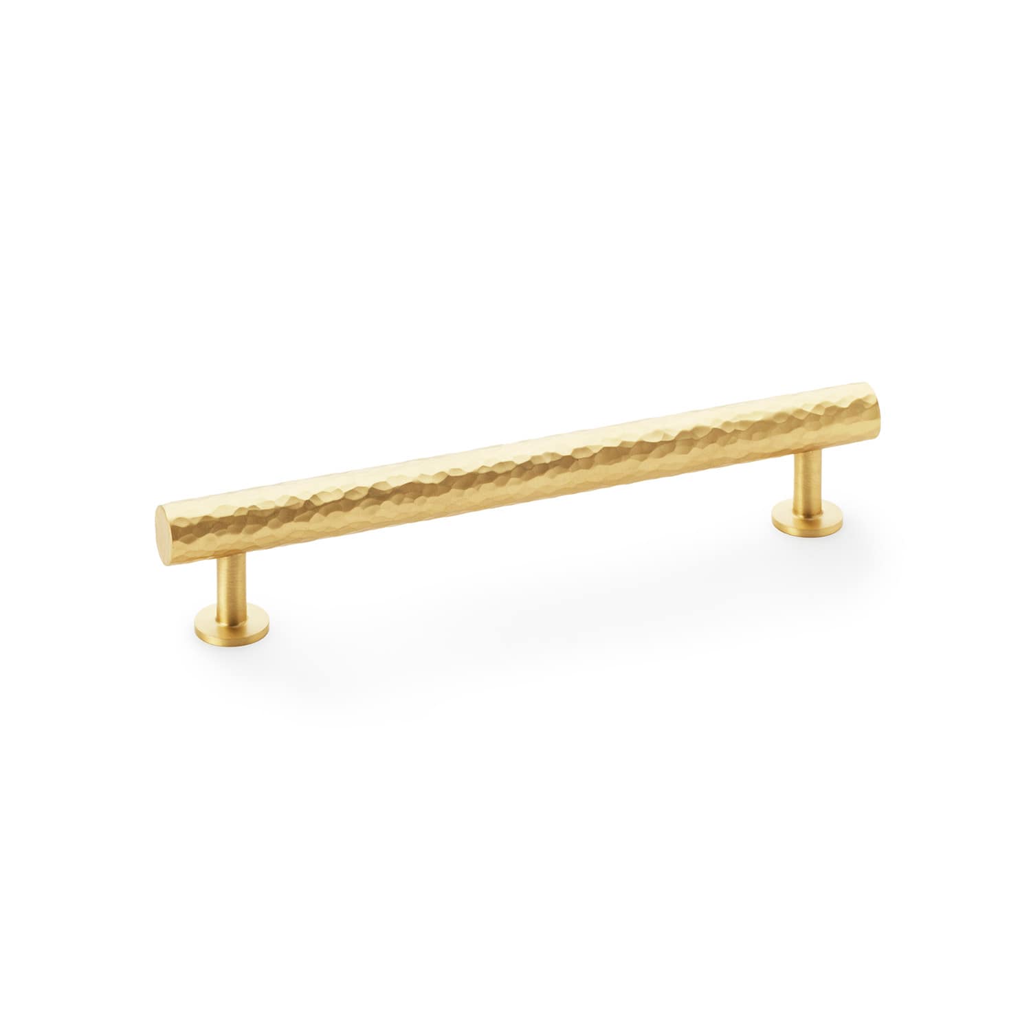 Satin Brass Castella Tarn Hammered Cabinet Handle