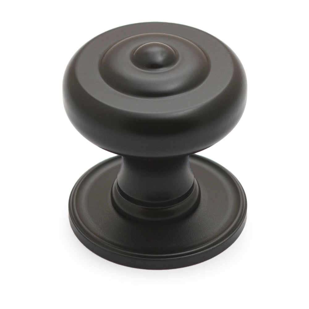 Castella Decade Cabinet Knob & Backplate – Matt Black